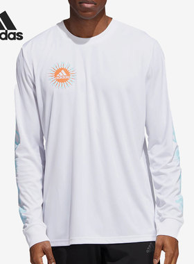 Adidas/阿迪达斯正品M BTN G LS T男子跑步运动长袖T恤HA4306