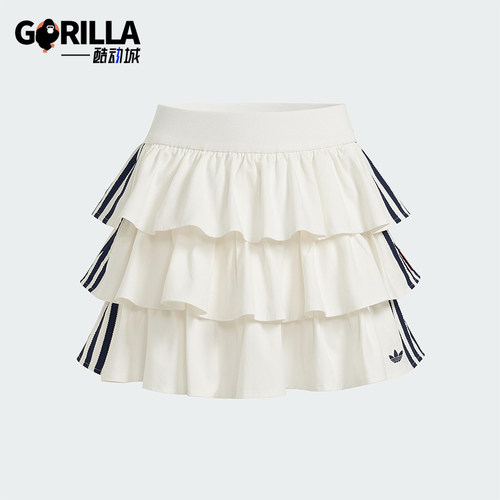 Adidas/阿迪达斯正品三叶草女士层次感时尚透气休闲短裙KE6654