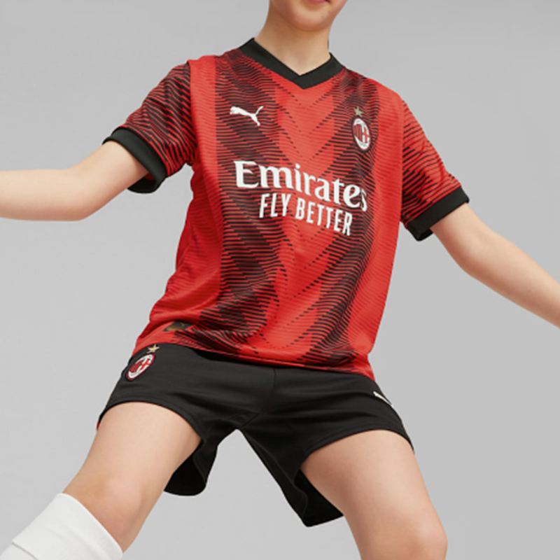 彪马儿童足球V领运动透气短袖