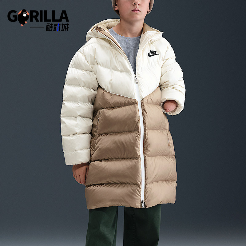 Nike/耐克正品2025冬季大童休闲时尚拼接保暖羽绒服IQ3183-133