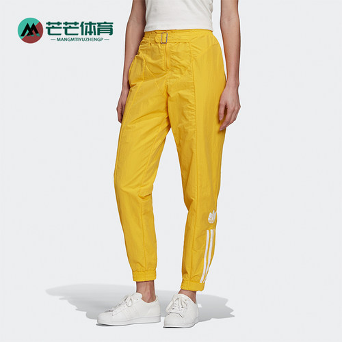 Adidas/阿迪达斯正品三叶草女士经典时尚高腰印花运动长裤GF0266
