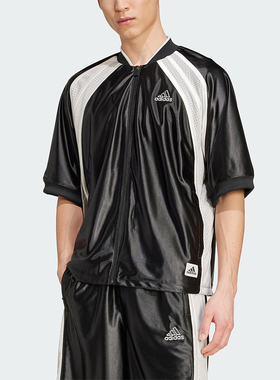Adidas/阿迪达斯正品2025男士跑步时尚经典短袖夹克外套JD5409
