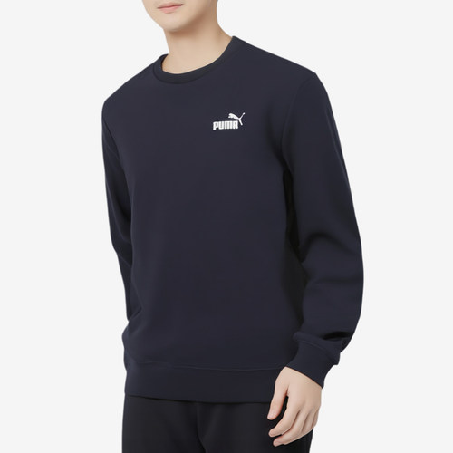Puma/彪马正品圆领套头长袖卫衣新款男经典深蓝色卫衣695454-16