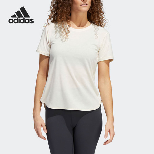 阿迪达斯女士跑步运动短袖