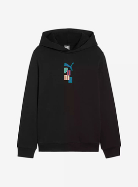 Puma/彪马官方正品新款大童字母印花图案连帽卫衣套头衫679270-01