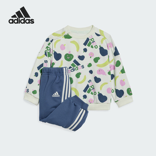 Adidas/阿迪达斯官方正品2025新款婴童印花运动休闲套装IQ4065