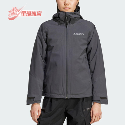 Adidas/阿迪达斯正品2025女士休闲运动连帽三合一冲锋衣JV8701