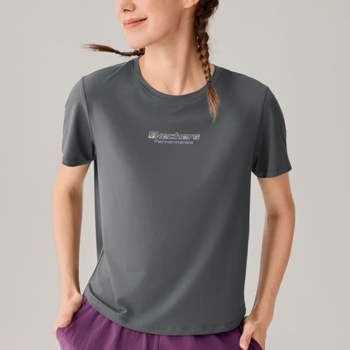 Skechers斯凯奇正品跑步系列女防紫外线速干T恤P226W108-013P