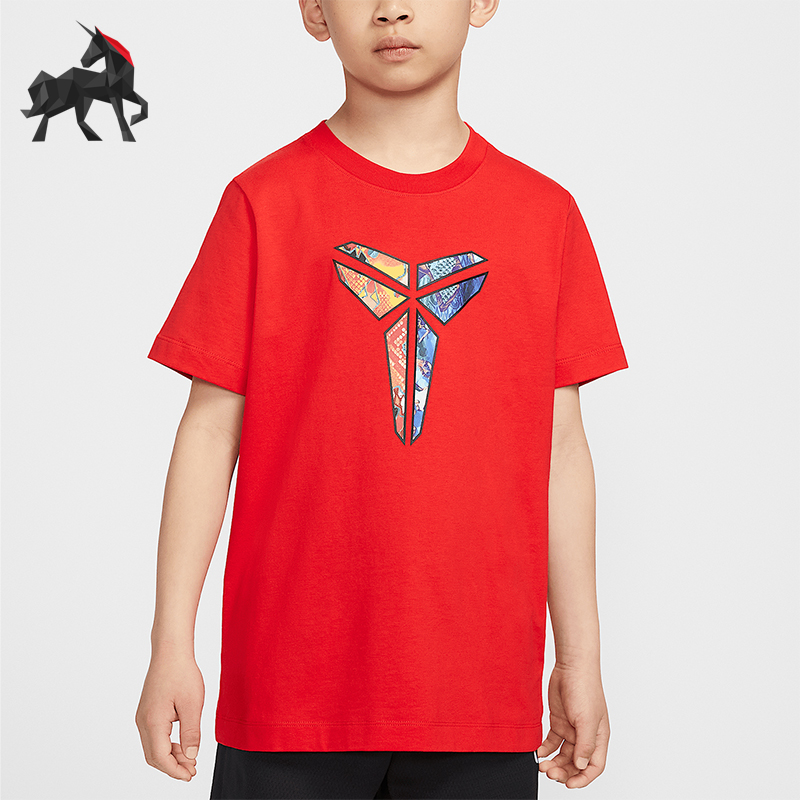 Nike/耐克正品2025夏季款大童休闲剪裁图案经典短袖IH2218-600