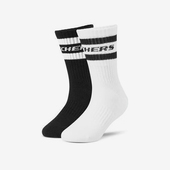 儿童透气休闲中筒运动袜两双装 Skechers 新款 冬季 斯凯奇正品