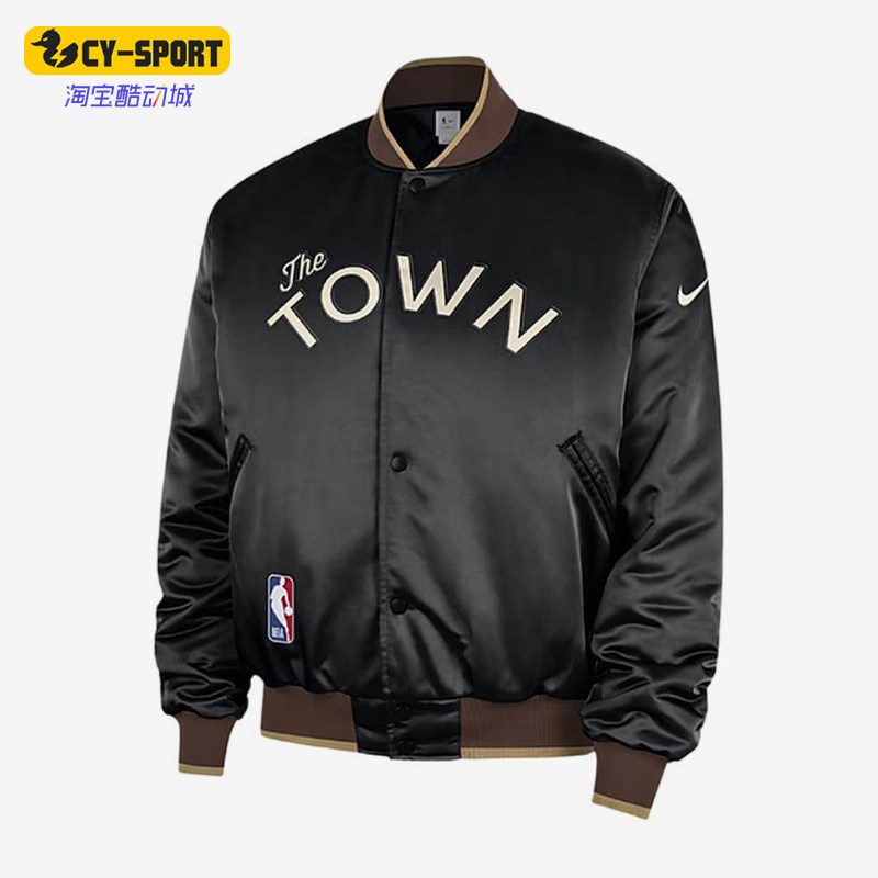 Nike/耐克正品NBA新款男黑棕色球类运动经典保暖棒球服HQ5764-010