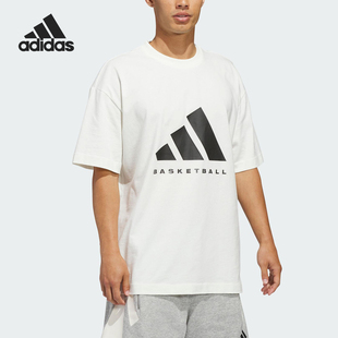 Adidas/阿迪达斯正品2025男女圆领简约宽松篮球运动短袖T恤JZ9528