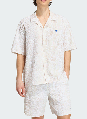 Adidas/阿迪达斯正品夏季男士经典印花泡泡纱短袖衬衫T恤KX1226