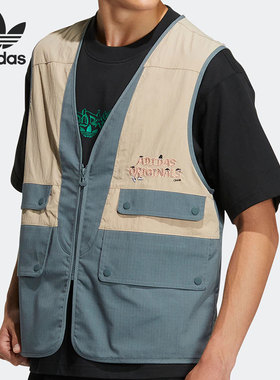 Adidas/阿迪达斯官方正品三叶草男女运动拼接休闲透气马甲IA8477
