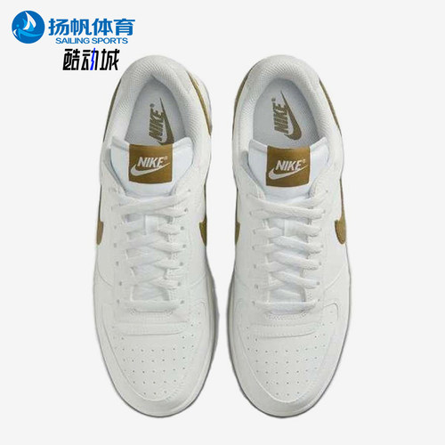 Nike/耐克正品Big新款男女白金色低帮皮革经典休闲板鞋854166-100
