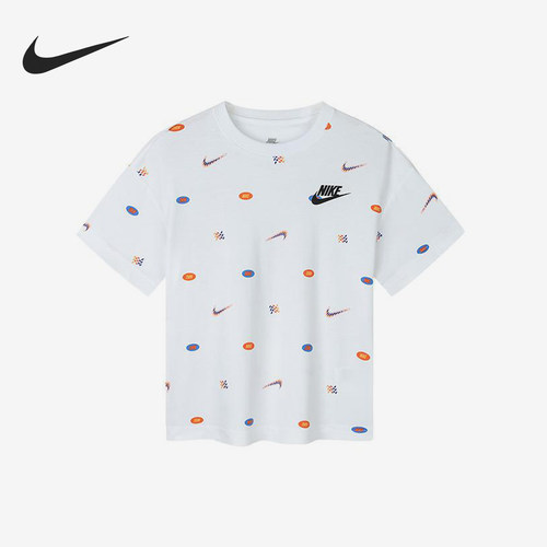 Nike/耐克正品2025新款小童印花圆领短袖T恤NY2432002PS-001