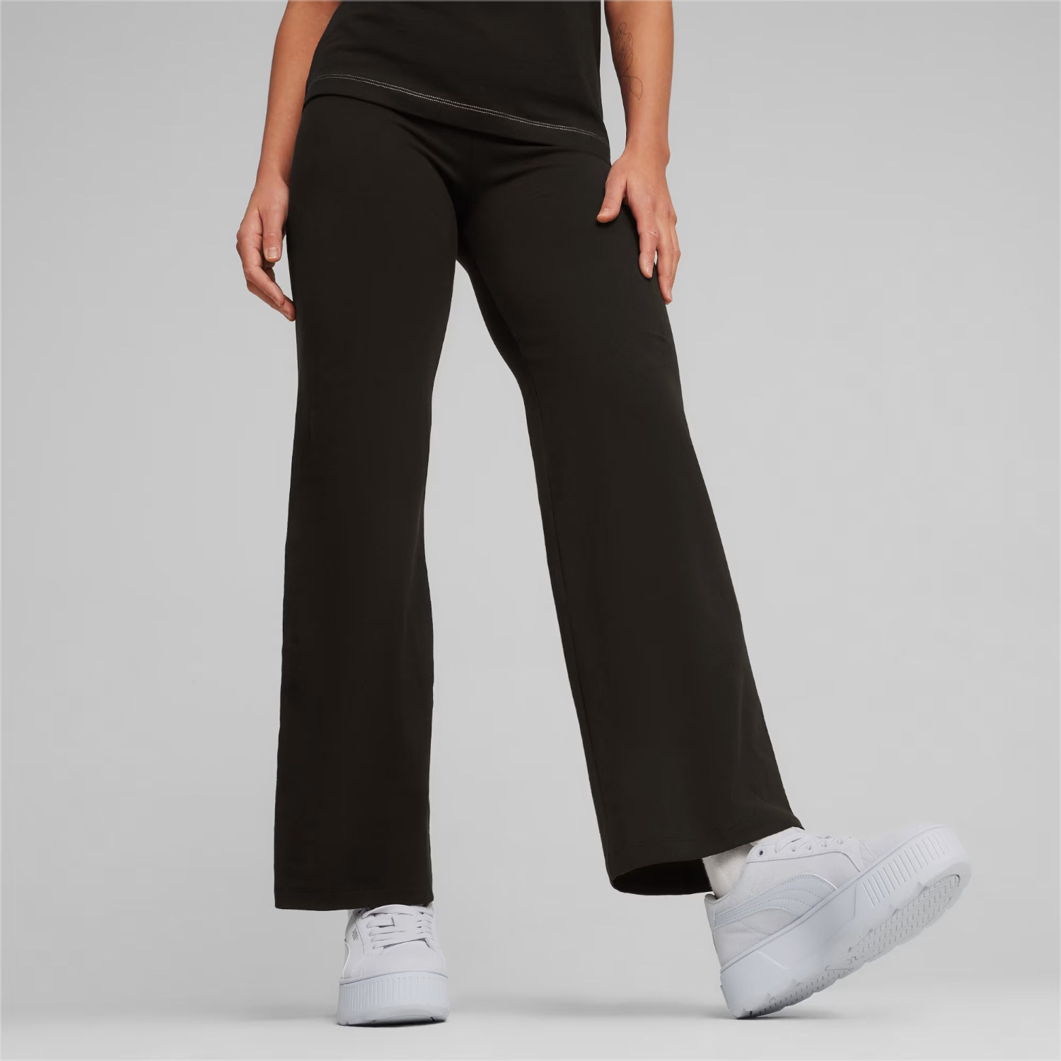 Puma/彪马正品女士简约直筒紧身透气时尚休闲长裤680405-01