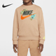 耐克正品 透气运动新款 小童经典 Nike 印花针织圆领卫衣HQ8266 200