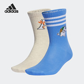 IC5281 三叶草男女针织印花运动袜两双装 Adidas 阿迪达斯正品