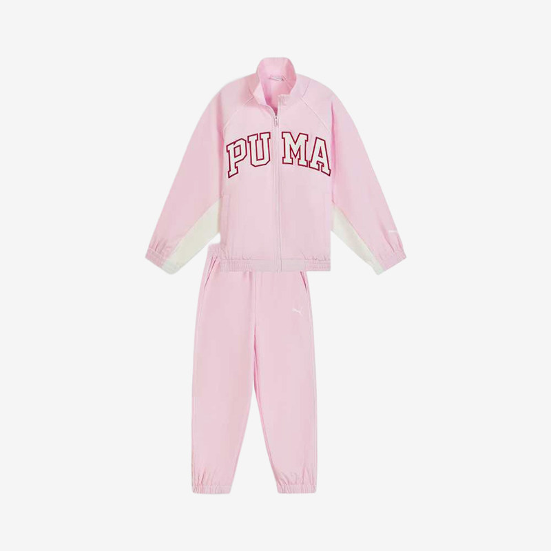 Puma/彪马官方正品套装儿童粉色防泀水防泼水连帽服装950547-02