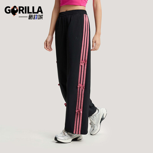 Adidas/阿迪达斯正品2026春季款女士日常直筒梭织运动长裤KR7598