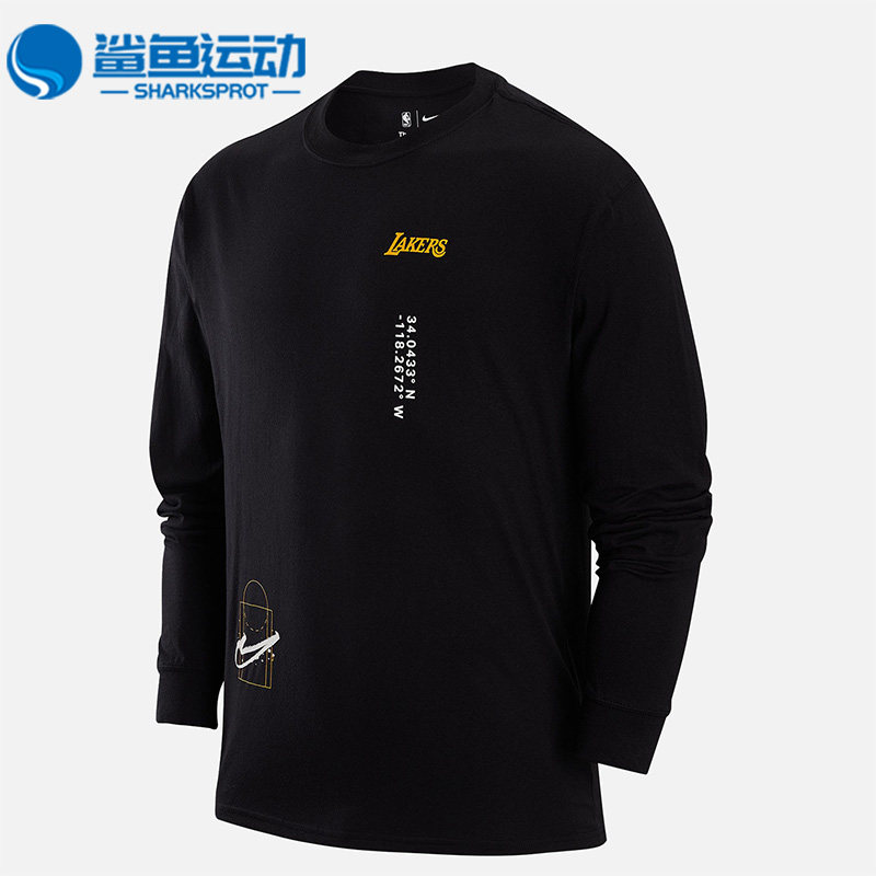 Nike/耐克正品洛杉矶湖人男子运动篮球长袖T恤DR6346-010