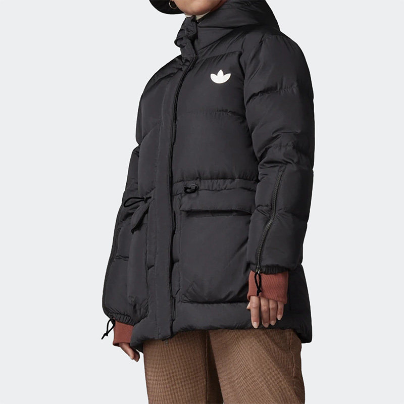 Adidas/阿迪达斯正品冬三叶草女运动中长款保暖羽绒服 GU1779