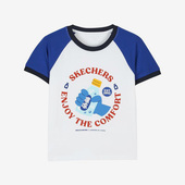 儿童休闲印花运动针织短袖 夏季 T恤 斯凯奇正品 Skechers