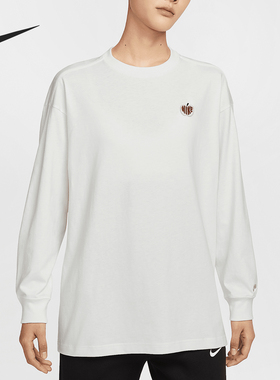 Nike/耐克官方正品秋季新款女士印花刺绣简约宽松T恤IB1670-133