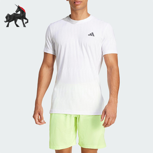 Adidas/阿迪达斯正品夏季男士凉爽网球运动经典修身短袖JF4386