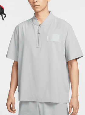Nike/耐克正品2025男士简约半拉链休闲透气经典短袖T恤HJ4214-012