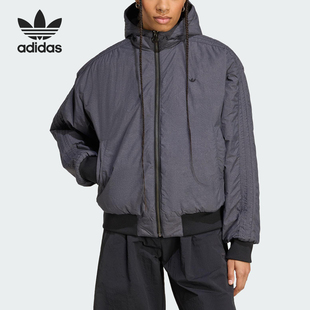 Adidas/阿迪达斯正品三叶草女士保暖宽松双面穿连帽棉服KC1686