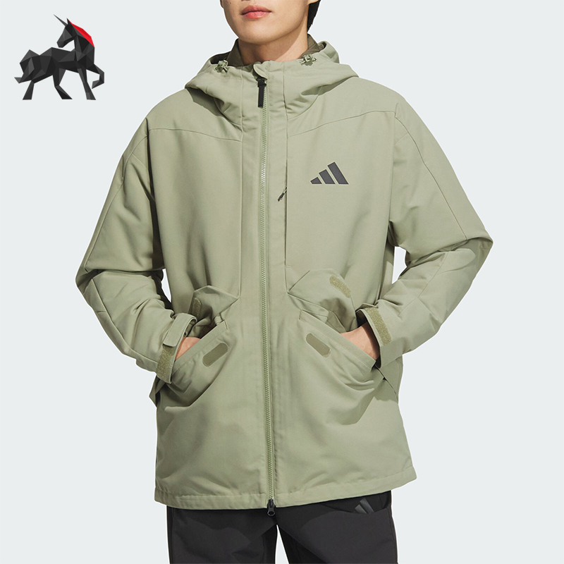 阿迪达斯男士宽松运动保暖羽绒服