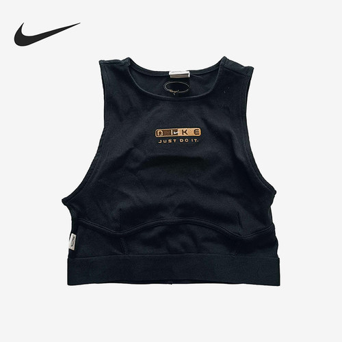Nike/耐克正品新款女士透气运动针织休闲短款无袖背心DX6290-010