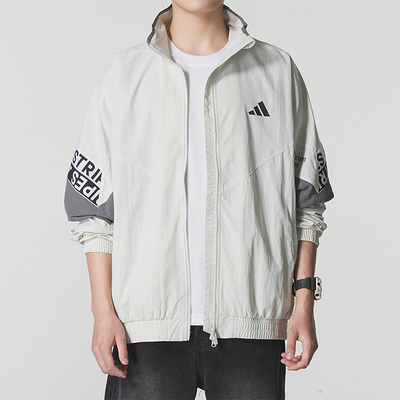 Adidas/阿迪达斯正品春秋男士拉链立领宽松户外夹克外套KA1264