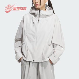 款 2025夏季 女士连帽宽松梭织运动外套KC2711 阿迪达斯正品 Adidas