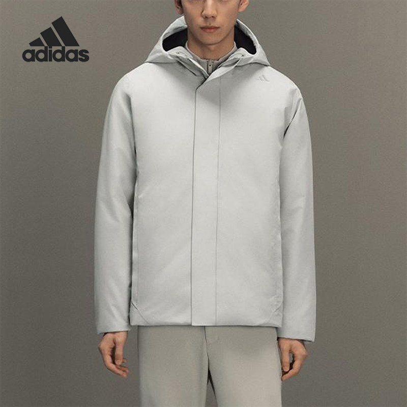 Adidas/阿迪达斯正品2025男士连帽户外探险保暖商务羽绒服KC2476