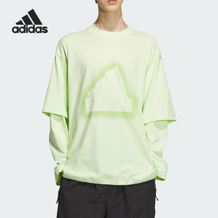 Adidas/阿迪达斯官方正品2024新款男士宽松圆领休闲长袖T恤JD3239