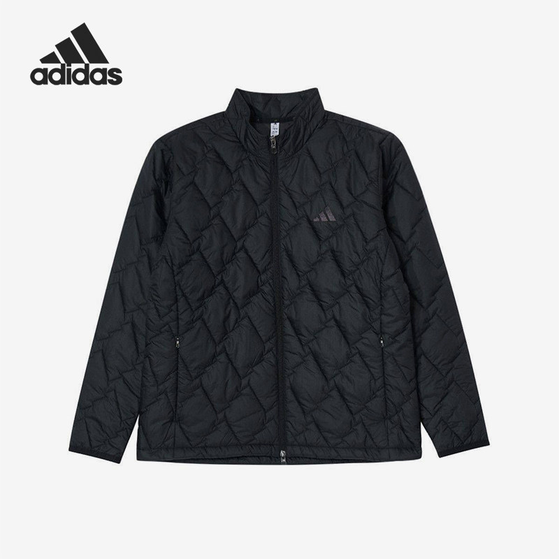 Adidas/阿迪达斯正品立领长袖棉服新款男黑色保暖棉服KD7995