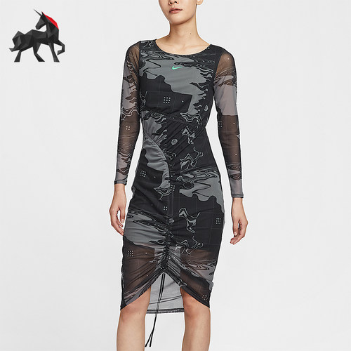 Nike/耐克正品2025夏季款女士透气网眼中长时尚连衣裙HM4953-084