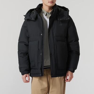 New Balance/NB正品冬季新款男子保暖拉链连帽羽绒服AMJ44309-BK