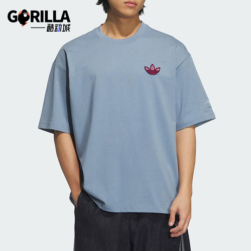 Adidas/阿迪达斯正品三叶草男士圆领简约针织经典短袖T恤KE5892