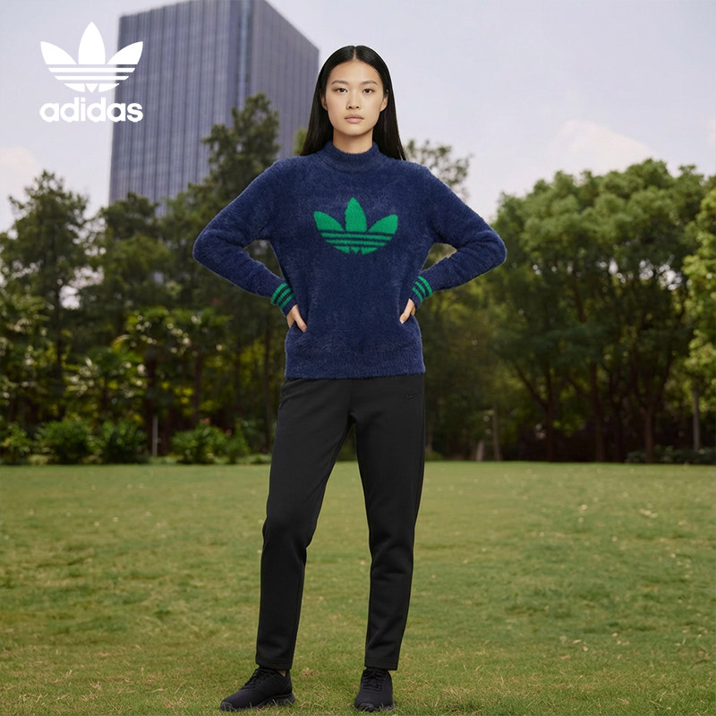 Adidas/阿迪达斯正品三叶草女士高尔夫保暖针织卫衣JX9267