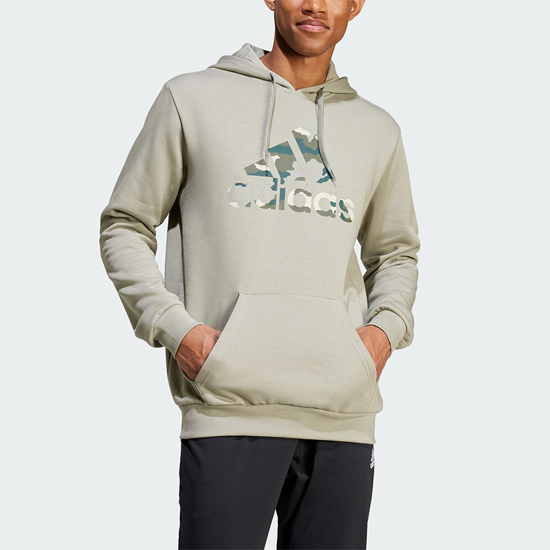 Adidas/阿迪达斯正品新款男士印花休闲宽松连帽卫衣IY0740