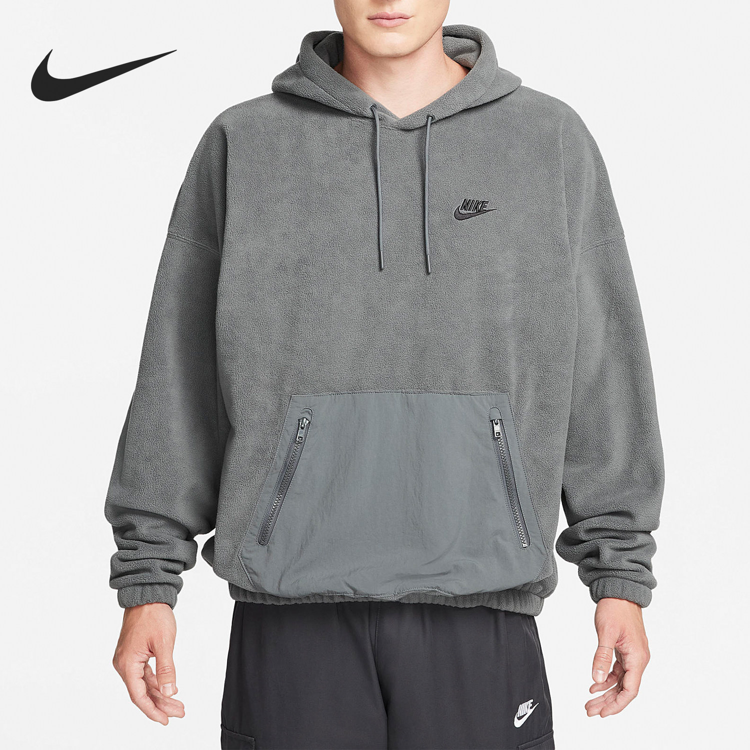 Nike/耐克官方正品春季新款男士抽绳连帽休闲运动卫衣FB8389-068