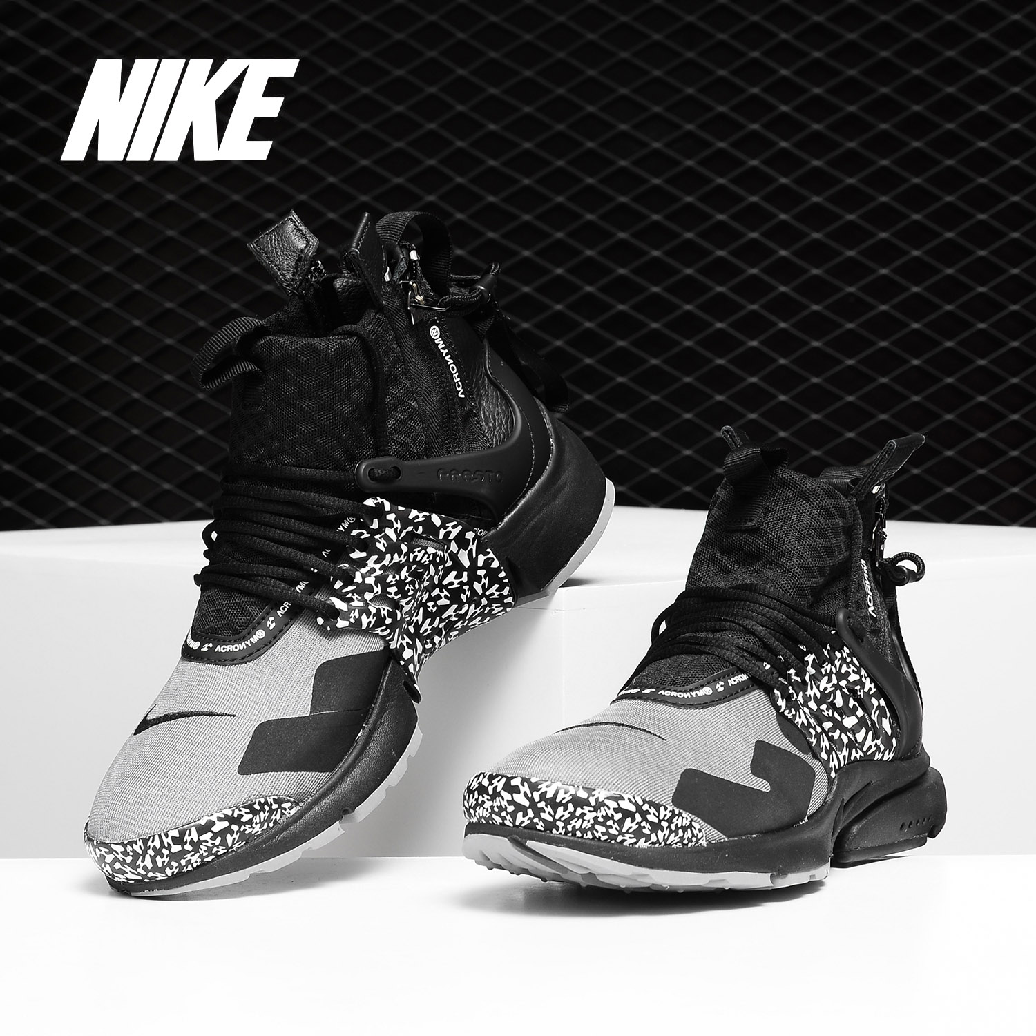 Nike/耐克正品 AIR PRESTO MID x ACRONYM 炫彩男子跑步鞋 AH7832