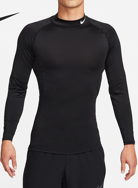 Nike/耐克官方正品春秋男士修身经典印花健身长袖T恤FB7909-010