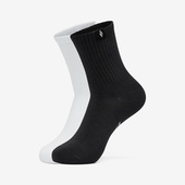 透气运动休闲中筒袜两双装 简约男女同款 斯凯奇正品 Skechers