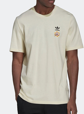 Adidas/阿迪达斯正品三叶草男士日常美式休闲印花短袖T恤HT6582