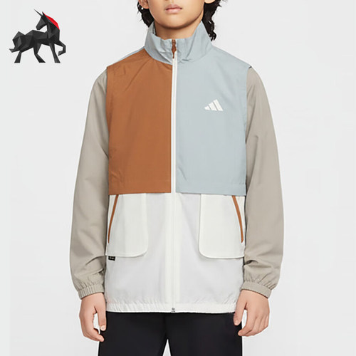 Adidas/阿迪达斯正品2026年新款儿童梭织宽松立领夹克外套KH0238